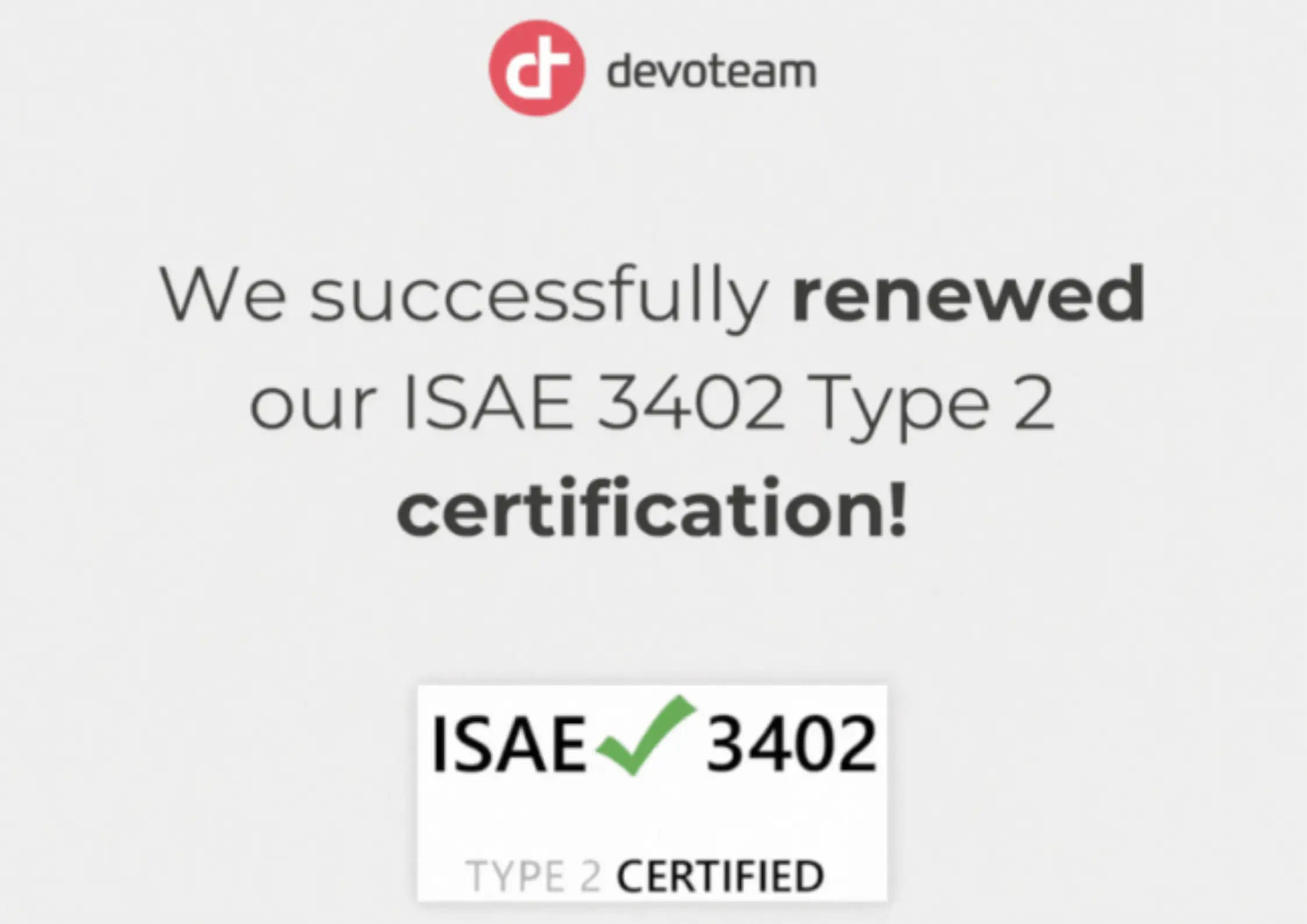 Member News | Devoteam Cloud Managed Services experts renewed ISAE 3402 Type 2 certification