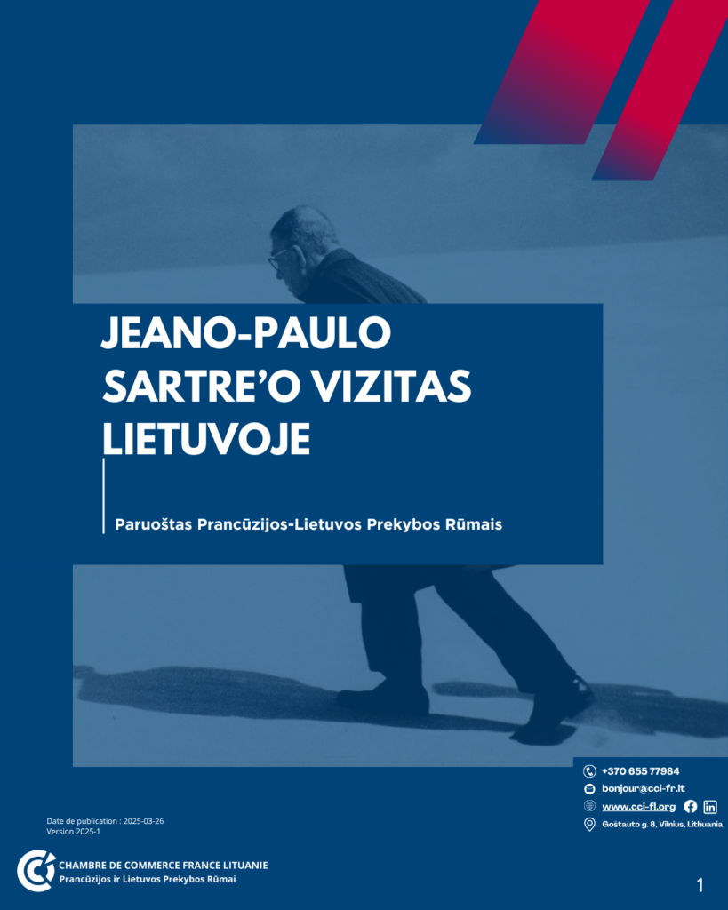 Cover of the Jean-Paul Sartre's visit to Lithuania documentation sheet, Lithuanian version