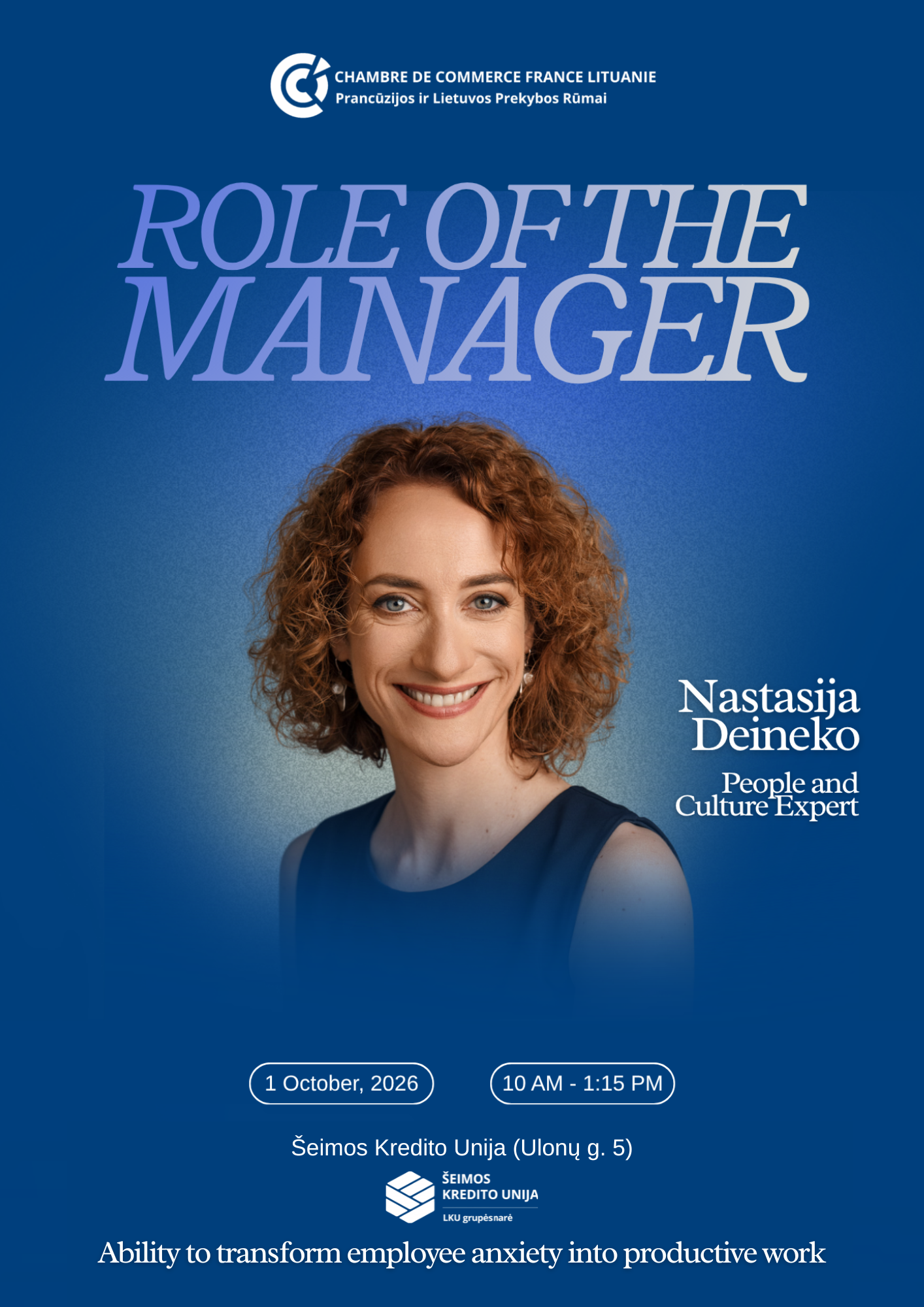 Poster for the Role of the Manager Seminar