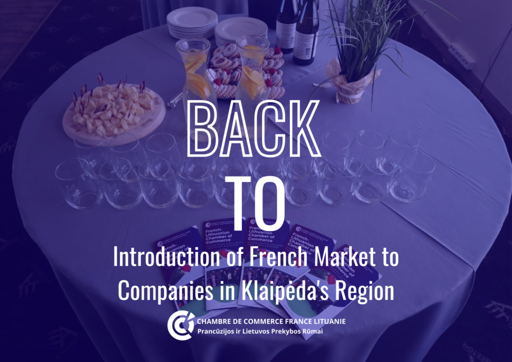 Visual for the report on introducing the French market to companies in the Klaipeda region