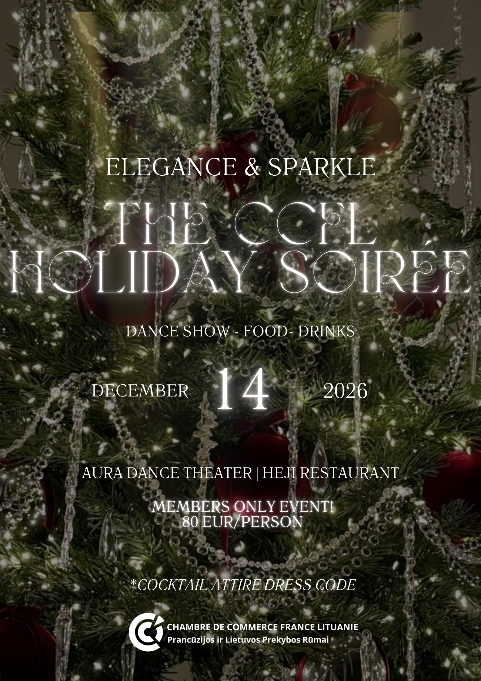 Poster for The CCFL Holiday Soirée, 14 December 2026