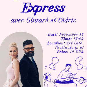 Poster for Le Blabla Express with Gintarė and Cédric, 13 November 2026 at Art Cafe