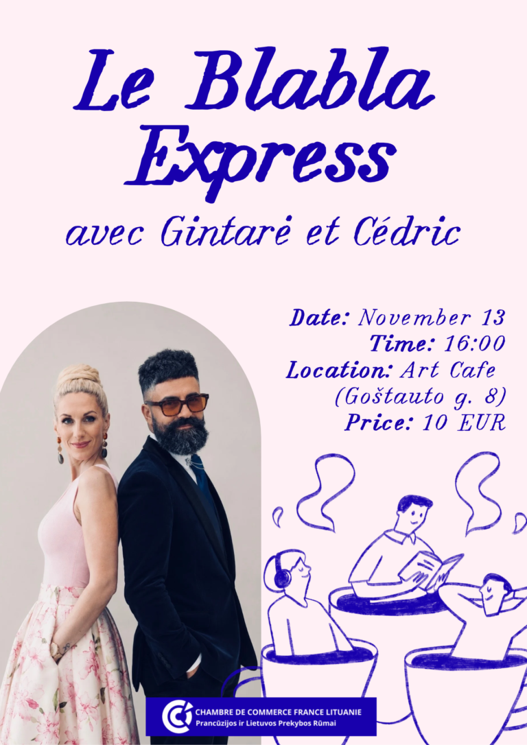 Poster for Le Blabla Express with Gintarė and Cédric