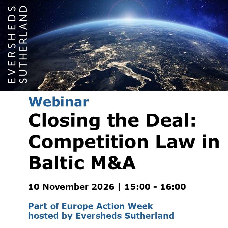 Poster for the webinar Closing the Deal: Competition Law in Baltic M&A